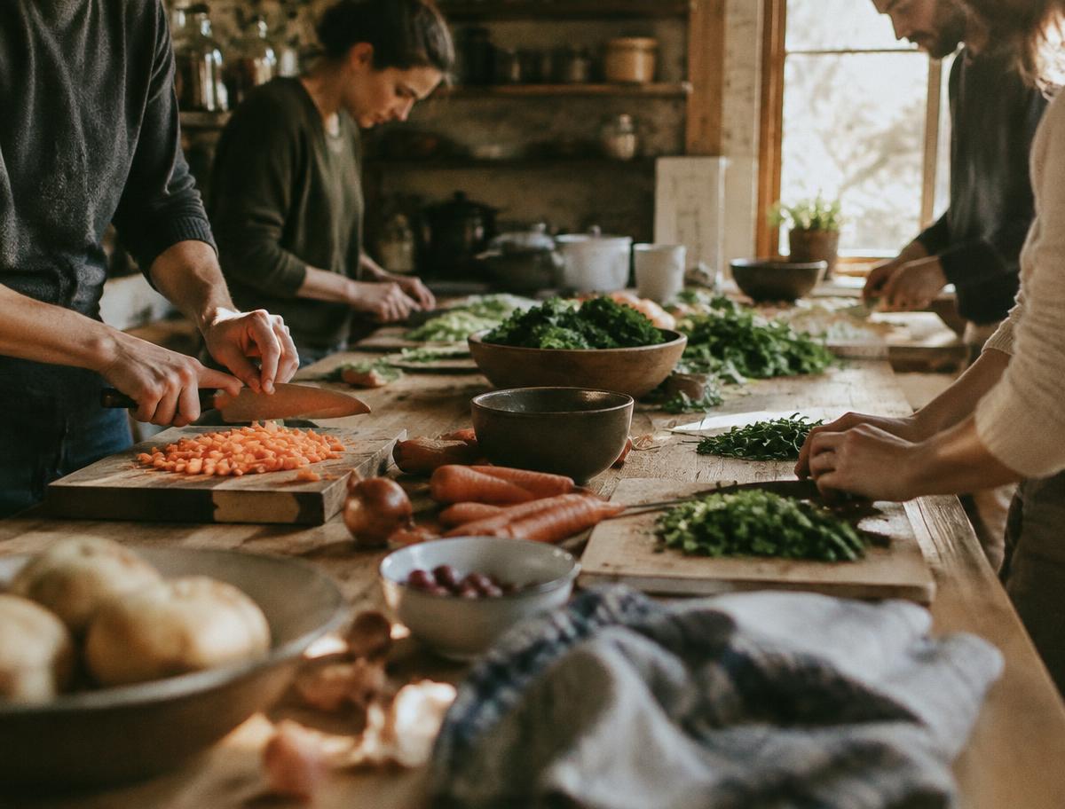 Cocinar para veinte personas que no conoces